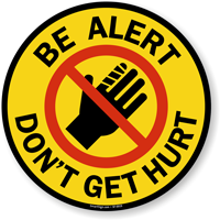 Adhesive floor sign for safety