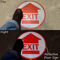 Exit Arrow 17" Diameter SlipSafe™ Floor Sign