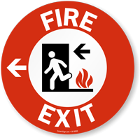 Fire floor adhesive sign