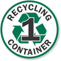 Recycling container 1 floor sign