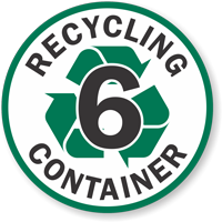Recycling container 6 floor sign