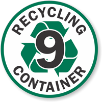 Recycling container 9 floor sign