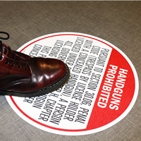 Restricted Firearms Area Floor Sign