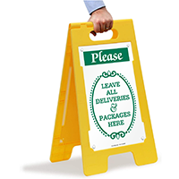 Delivery instructions floor sign