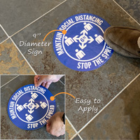 Stop the spread of Covid-10 floor sign is easy to apply