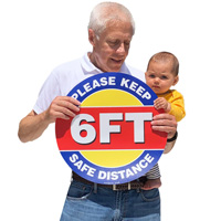 Keep six feet away sign