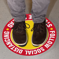 SlipSafe floor sign for social distancing