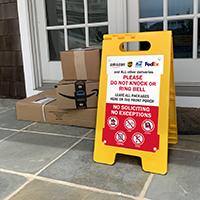 No knocking or ringing floor decal