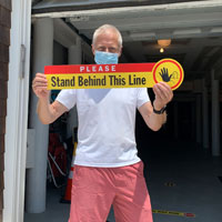 Stand behind line floor marker