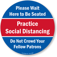 SlipSafe Floor Sign: Wait Here to Be Seated