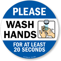 Please Wash Hands for at Least 20 Seconds SlipSafe Floor Sign