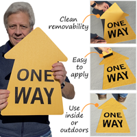 One way directional floor exit sign