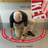 Do not block fire extinguisher floor decal