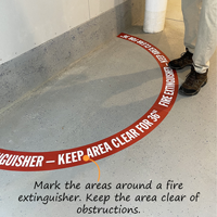 Fire extinguisher keep clear sign