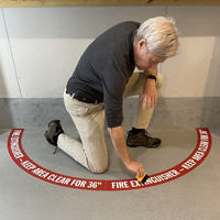 Easy to install fire extinguisher floor decals
