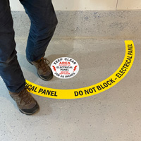 Do Not Block Electric Panel FLoor Decals
