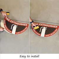 Easy to install fire extinguisher floor decals