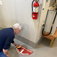 Keep area clear fire extinguisher floor decal