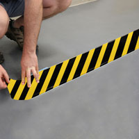 Industrial Floor Marking Solution - 4-inch Striped Tape