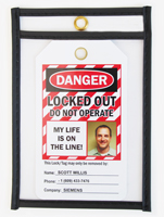 Stitched Plastic Tag Pouch