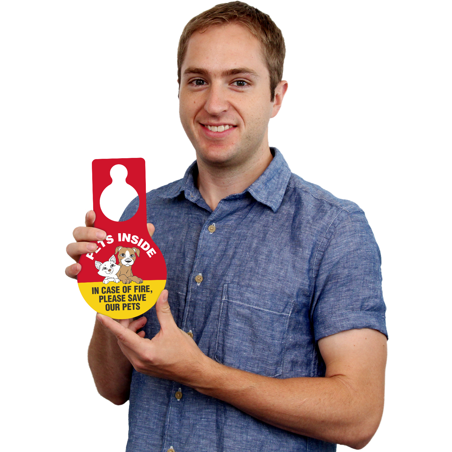 Pet rescue instruction hang tag