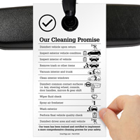 Car Cleaning Assurance Hang Tag