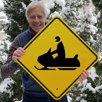 Snowmobile crossing sign