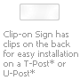 Sign with Clip Mounting