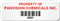 Asset Label, Property of Company Name with Barcode