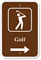 Man Playing Golf Graphic with Right Arrow