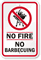 No Fire No Barbecuing (with Graphic) Sign