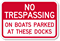 No Trespassing Boats Sign