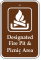 Designated Fire Pit & Picnic Area Campground Sign