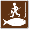 Fishing Symbol With Bait And Fisherman Fishing Sign