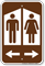 Restroom Sign With Man Woman Graphic And Arrow