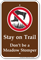 Stay On Trail Stomper Campground Sign
