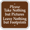Please Take Nothing But Pictures Campground Sign