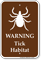 Tick Habitat Warning Sign